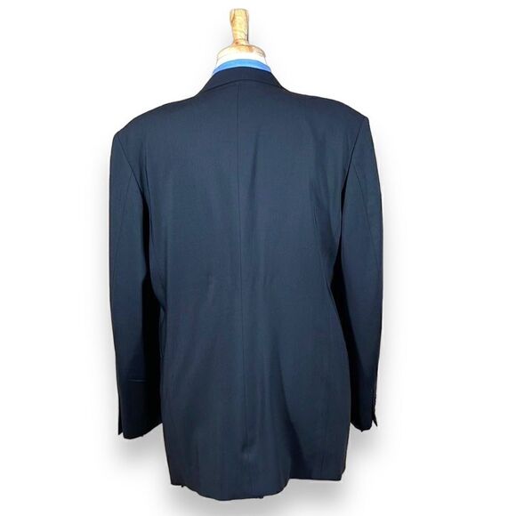 Donna Karan Signature Blazer Mens 44L Black Italian Wool Three Button Sport Coat - Picture 2 of 16